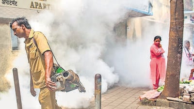 BMC officials said the civic body has already ordered improved pest control operations and increased fogging operations across the city to prevent the spread of vector-borne diseases. (Satish Bate/HT PHOTO) BMC officials said the civic body has already ordered improved pest control operations and increased fogging operations across the city to prevent the spread of vector-borne diseases. (Satish Bate/HT PHOTO)