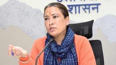 Rekha Arya women and child development minister and BJP MLA also alleged caste-based harassment and criminal intimidation in her complaint to Dehradun police. (X/ Rekha Arya) Rekha Arya women and child development minister and BJP MLA also alleged caste-based harassment and criminal intimidation in her complaint to Dehradun police. (X/ Rekha Arya)