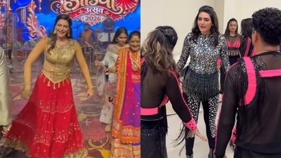 Karishma Tanna returns to stage just two months after giving birth to baby boy. Karishma Tanna returns to stage just two months after giving birth to baby boy.