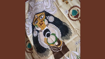 Maa Durga’s imagery comes to life in statement sarees