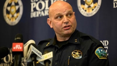 Mike Krantz, Bend Chief of Police, addresses the media during a press conference at the Bend Municipal Court on October 16 in Bend, Oregon. Mike Krantz, Bend Chief of Police, addresses the media during a press conference at the Bend Municipal Court on October 16 in Bend, Oregon.