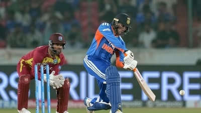 India's Abhishek Sharma plays a shot. (PTI) India's Abhishek Sharma plays a shot. (PTI)