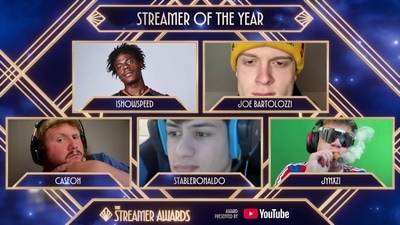 Five nominees for Streamer Of The Year 2026 were announced on Friday. (The Streamer Awards on X)