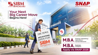 Symbiosis Institute of Business Management Bengaluru has opened applications for its full-time MBA and MBA in Business Analytics programmes for the 2027–29 batch. (SIBM)