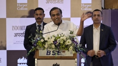 Mukesh Ambani, chairman of Reliance Industries, speaks during a book launch event (REUTERS/File)