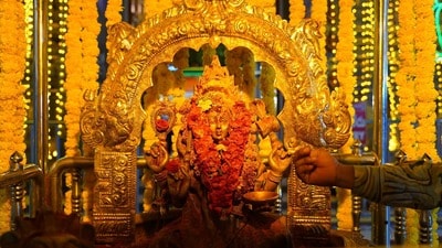 <p>వాల్మీకి మహర్షి, మహాకవి కాళిదాసు వంటి దివ్య కవులకు వాగ్వైభవాన్ని, కవితా స్ఫూర్తిని ప్రసాదించిన కరుణామయి ఈ చదువుల తల్లి. సరస్వతీ దేవిని శరణాగతి భావంతో ఆరాధిస్తే బుద్ధి వికాసం, జ్ఞాపకశక్తి, యుక్తాయుక్త విచక్షణా జ్ఞానం, రచన, ధారణా శక్తులు కలుగుతాయని భక్తుల విశ్వాసం. ముఖ్యంగా విద్యార్థులు అమ్మవారిని దర్శించుకోవడం వల్ల విద్యా ప్రాప్తి కలుగుతుంది. మూలా నక్షత్రం పూజలో భాగంగా సరస్వతీ దేవికి అటుకులు, బెల్లం, శనగపప్పు, కొబ్బరిని ప్రత్యేక నైవేద్యంగా సమర్పిస్తారు.</p> <p>వాల్మీకి మహర్షి, మహాకవి కాళిదాసు వంటి దివ్య కవులకు వాగ్వైభవాన్ని, కవితా స్ఫూర్తిని ప్రసాదించిన కరుణామయి ఈ చదువుల తల్లి. సరస్వతీ దేవిని శరణాగతి భావంతో ఆరాధిస్తే బుద్ధి వికాసం, జ్ఞాపకశక్తి, యుక్తాయుక్త విచక్షణా జ్ఞానం, రచన, ధారణా శక్తులు కలుగుతాయని భక్తుల విశ్వాసం. ముఖ్యంగా విద్యార్థులు అమ్మవారిని దర్శించుకోవడం వల్ల విద్యా ప్రాప్తి కలుగుతుంది. మూలా నక్షత్రం పూజలో భాగంగా సరస్వతీ దేవికి అటుకులు, బెల్లం, శనగపప్పు, కొబ్బరిని ప్రత్యేక నైవేద్యంగా సమర్పిస్తారు.</p>
