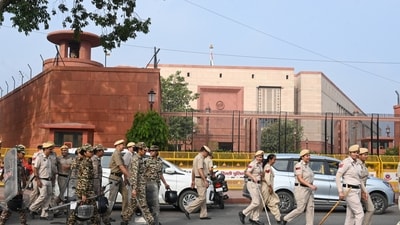 File photo of heavy security personnel are deployed at Parliament House (Arvind Yadav/Hindustan Times)