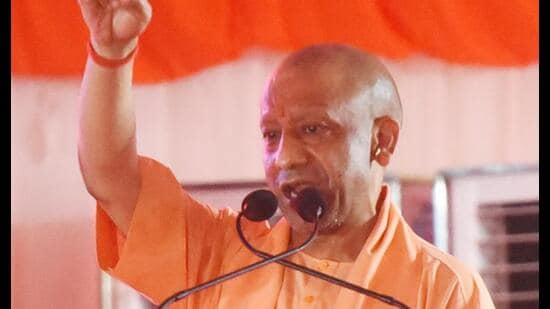 Addressing a rally at a college near Masuri, Adityanath alleged that the SP is not bothered about the future of youth (Sakib Ali/HT)