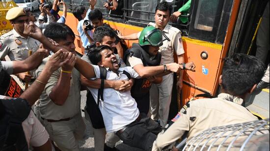 Many protesters have been dragged, manhandled and detained. (AP Photo)