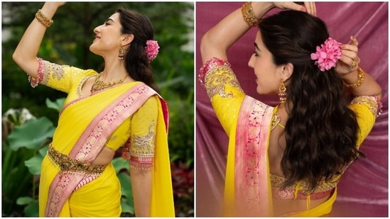 Sara Ali Khan attended the Kanyan Jewellers Navratri festivities.