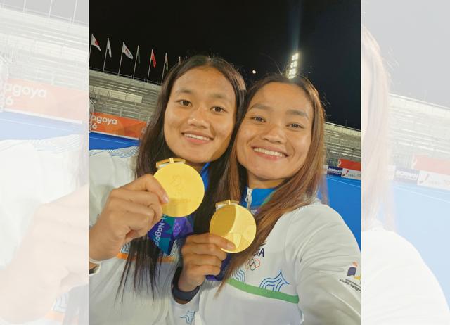 Forward Lalremsiami Hmarzote (left) with defender Lalthantluangi. (INSTAGRAM/@SIAMI.ZOTE) Forward Lalremsiami Hmarzote (left) with defender Lalthantluangi. (INSTAGRAM/@SIAMI.ZOTE)