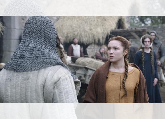 Florence Pugh gets zero room to shine as Elizabeth de Burgh in Outlaw King. Florence Pugh gets zero room to shine as Elizabeth de Burgh in Outlaw King.