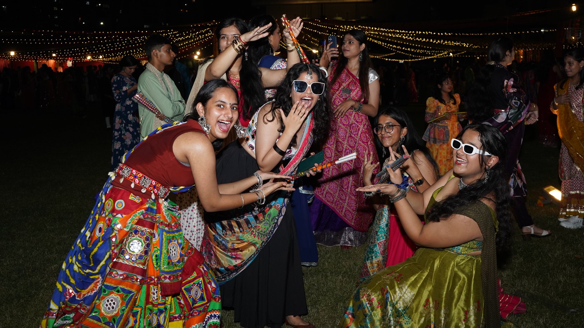 Students performing dandiya at GD Goenka School Students performing dandiya at GD Goenka School