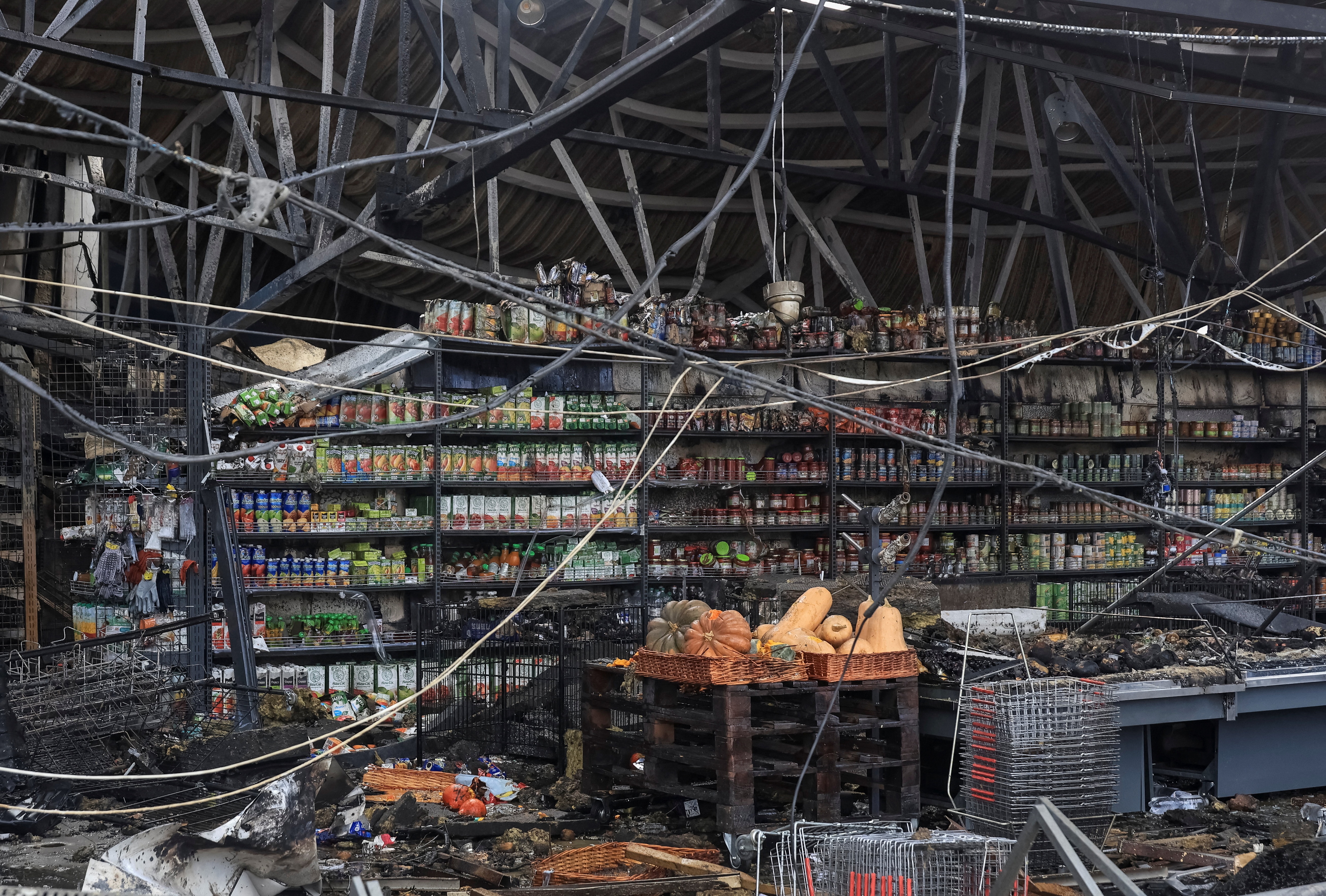 A supermarket damaged by a Russian jet drone strike, in Odesa region of Ukraine. (Reuters Photo)