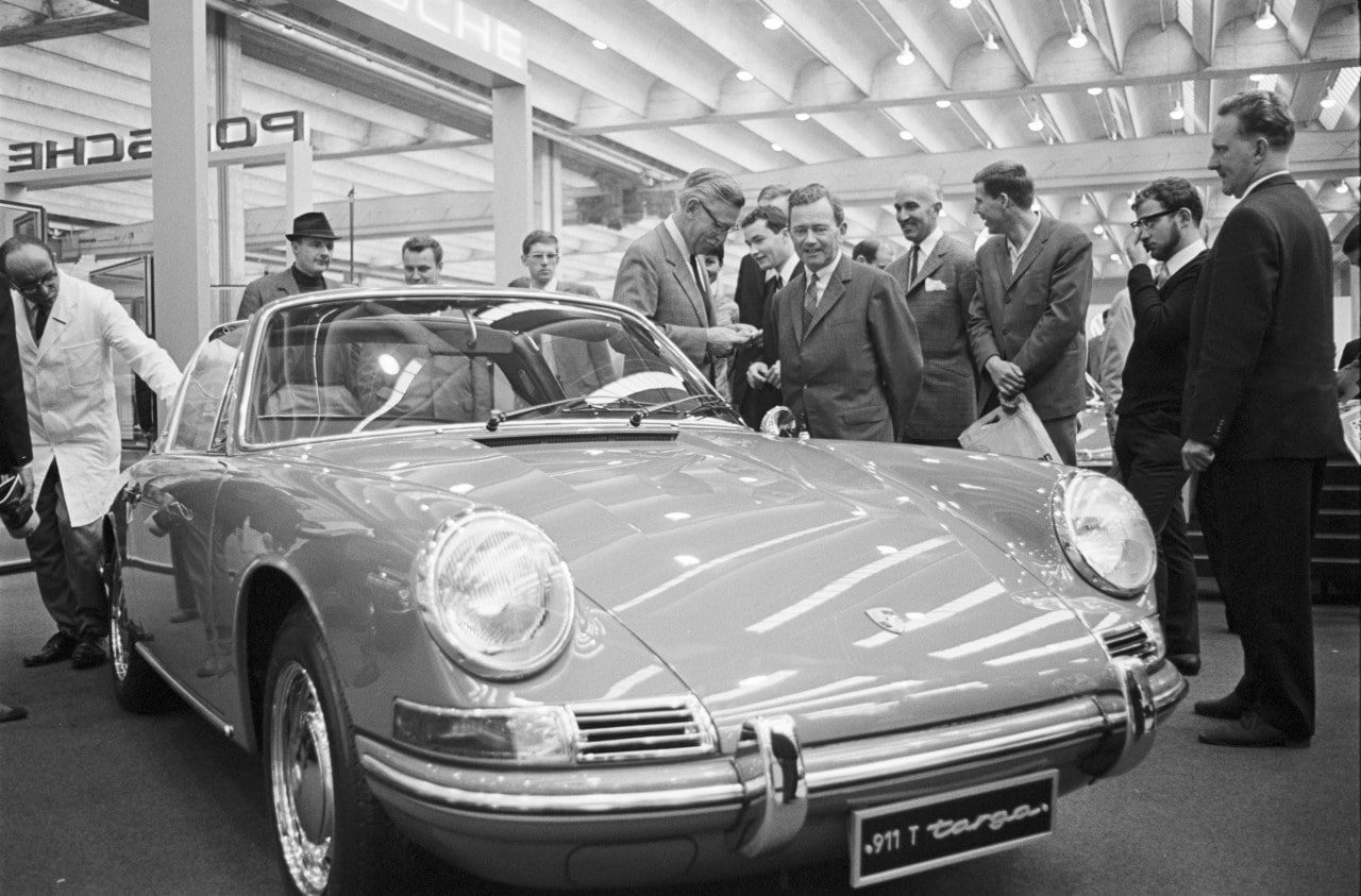 A Porsche at a 1967 motor show in Frankfurt. A Porsche at a 1967 motor show in Frankfurt.