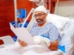 File photo of flydubai pilot Captain Smit Machchhar reading an official letter from Israeli President Isaac Herzog, expressing gratitude for his courage during an emergency midair situation on Sept. 30, 2026. 