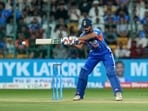 India's Naman Dhir plays a shot during the fifth and final T20I. India's Naman Dhir plays a shot during the fifth and final T20I.
