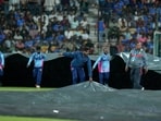 The 5th T20I was called off due to the rain in Bengaluru The 5th T20I was called off due to the rain in Bengaluru