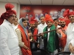 SP chief Akhilesh Yadav described the influx as the beginning of a larger shift. (HT) SP chief Akhilesh Yadav described the influx as the beginning of a larger shift. (HT)