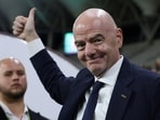 FIFA President Gianni Infantino reacts after Spain win in the Under-20 Women's World Cup on Sept. 27.