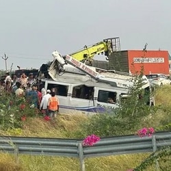 The tempo traveller was carrying around 25 passengers to Rajasthan's Khatu Shyam temple, police said.