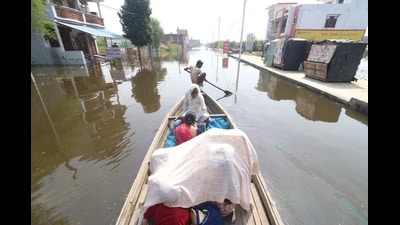 A flooded area of Faizullahganj (HT File Photo)