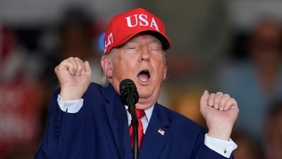 Trump made the comment as he was discussing Iran during a rally in a hangar at Dalton Municipal Airport in Georgia. Trump made the comment as he was discussing Iran during a rally in a hangar at Dalton Municipal Airport in Georgia.