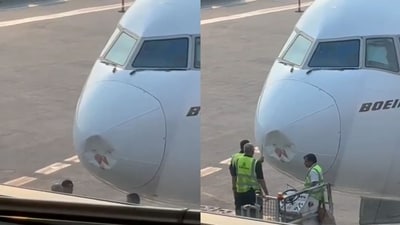 Further details on the incident are awaited. (Screenshots from video (@ANI/X)) Further details on the incident are awaited. (Screenshots from video (@ANI/X))