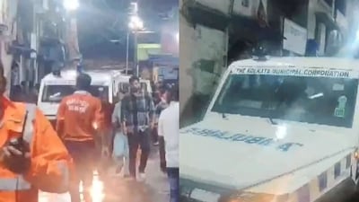 The situation reportedly arose from a crowd surge at the community Durga Puja in the evening (Screenshots from video (@ANI/X))
