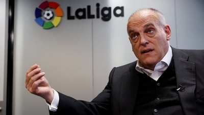 La Liga President Javier Tebas. (REUTERS)