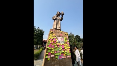 The three students have been on a hunger strike since October 12, demanding the restoration of the Jamia Millia Islamia Students Union (JMISU), which was dissolved in 2006. The three students have been on a hunger strike since October 12, demanding the restoration of the Jamia Millia Islamia Students Union (JMISU), which was dissolved in 2006.