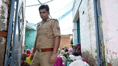 Police said they received information about the incident on Saturday morning and rushed to the spot. (Sunil Ghosh/HT) Police said they received information about the incident on Saturday morning and rushed to the spot. (Sunil Ghosh/HT)