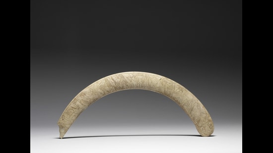 An ivory wand inscribed with spells, used to protect pregnant women and newborns, in Ancient Egypt. (Walters Art Museum)
