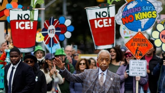‘No Kings’ rallies across Southern California urged early voting and election participation ahead of the November 3 midterm elections.. REUTERS/Eduardo Munoz