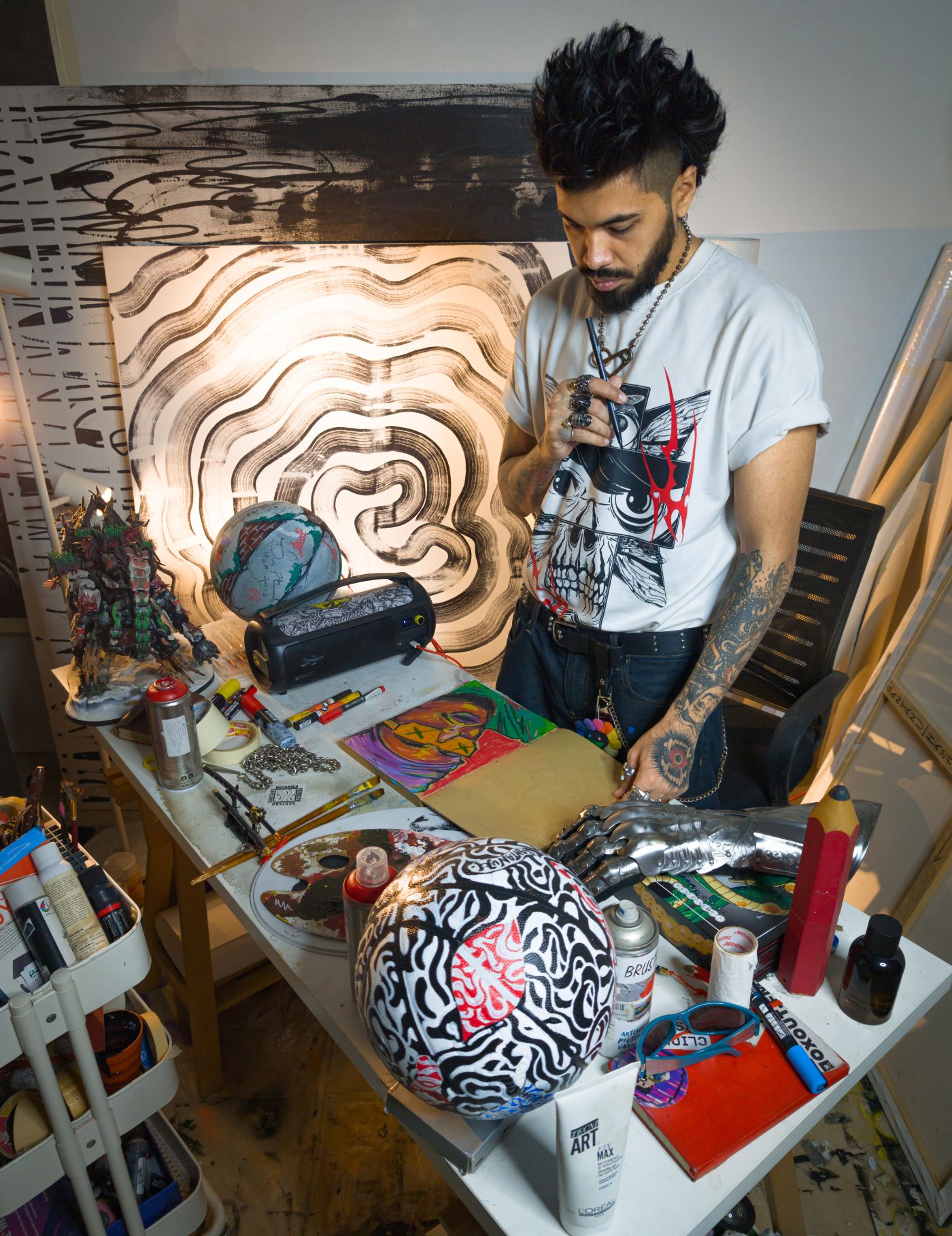 Santanu Hazarika still doodles every day — on paper, in diaries, in art books.
