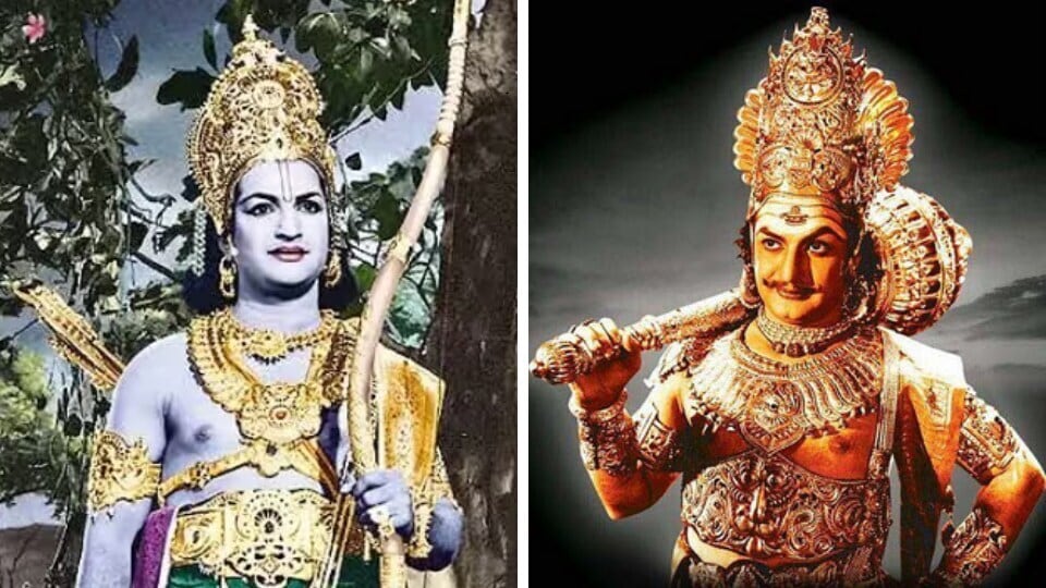 NT Rama Rao as Shri Ram and Ravana