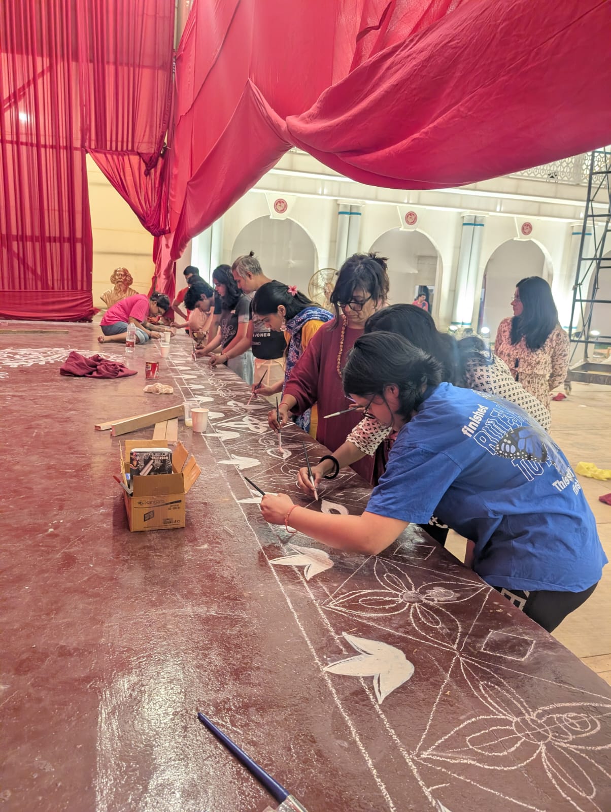 At B-block pandal in CR Park, the celebrations focus on passing leadership to the younger generation while keeping women at the core. At B-block pandal in CR Park, the celebrations focus on passing leadership to the younger generation while keeping women at the core.