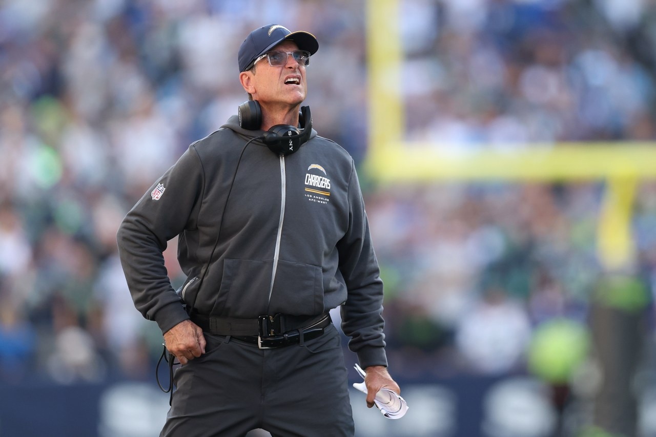 Jim Harbaugh and the Los Angeles Chargers have started the season 0-5. Jim Harbaugh and the Los Angeles Chargers have started the season 0-5.