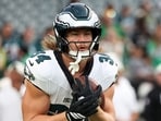 Carson Steele left the Eagles' game against Carolina with a shoulder injury, adding to Philadelphia's growing list of running back absences. (Photo by Isaiah Vazquez / GETTY IMAGES NORTH AMERICA / Getty Images via AFP)