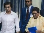 Mayawati praises Akash for displaying maturity and devoting himself to the BSP and the Bahujan movement. (HT file)