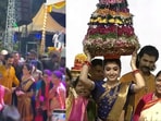 బతుకమ్మ సంబరాల్లో విజయ్-రష్మిక