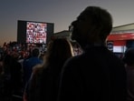 Mug shots were displayed as President Trump spoke at a campaign rally in North Carolina.