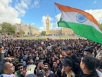 Protestors in London on October 17. 