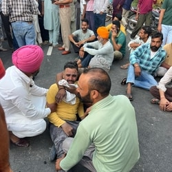 Eight labourers lost their lives and 12 others sustained injuries after a speeding car hit them. The injured are undergoing treatment at a government hospital.