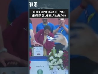 Delhi CM Rekha Gupta Flags Off 21st Vedanta Delhi Half Marathon
