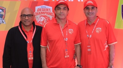 Royal Desert Champion owner Amit Narang (extreme right) with team director Robin Singh (centre)