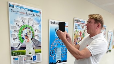Mika Haikkinen at HT office in Mumbai. (HT Photo)