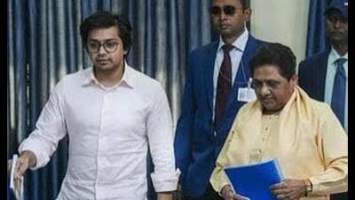 Mayawati praises Akash for displaying maturity and devoting himself to the BSP and the Bahujan movement. (HT file) Mayawati praises Akash for displaying maturity and devoting himself to the BSP and the Bahujan movement. (HT file)