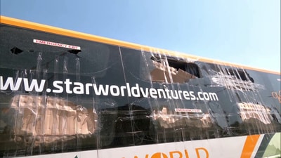 The bus was travelling from Delhi to Srinagar with nearly 40 passengers when the altercation broke out in Karnal. (ANI Video Grab) The bus was travelling from Delhi to Srinagar with nearly 40 passengers when the altercation broke out in Karnal. (ANI Video Grab)