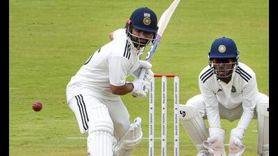 Rinku Singh combined solid defence with selective aggression, reaching his century off 155 balls with 10 fours and two sixes . (Sourced) Rinku Singh combined solid defence with selective aggression, reaching his century off 155 balls with 10 fours and two sixes . (Sourced)